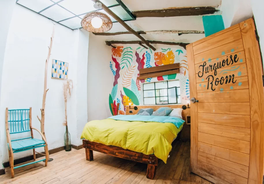 Habitación Privada Matrimonial Turquoise - Habitación con decoración de artista